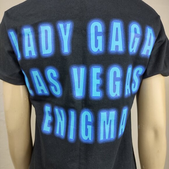 NWT Lady Gaga Enigma Las Vegas black short sleeve t-shirt womens Small - Picture 5 of 9